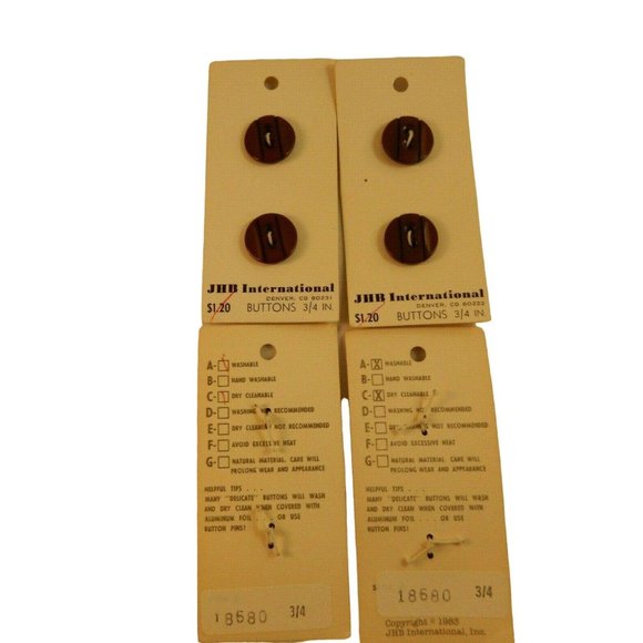 Vintage Lot of 24 Shank 2 & 4 Hole & Basket Weave Brown Buttons - Picture 6 of 12